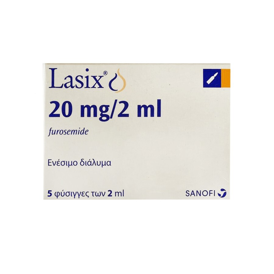 Lasix (Лазикс) діюча речовина фуросемід 20 мг/2 мл ампули №5: ціни та характеристики
