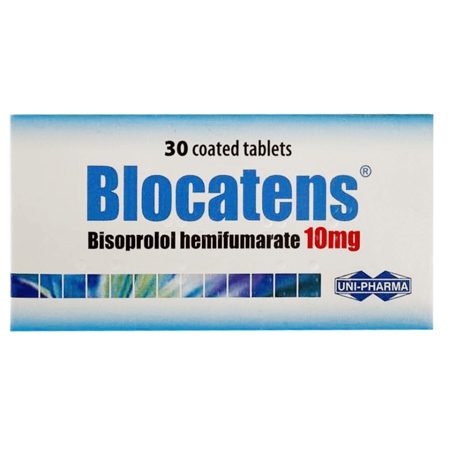 Blocatens 10 мг дейст. вещество бисопролол табл. №30: цены и характеристики