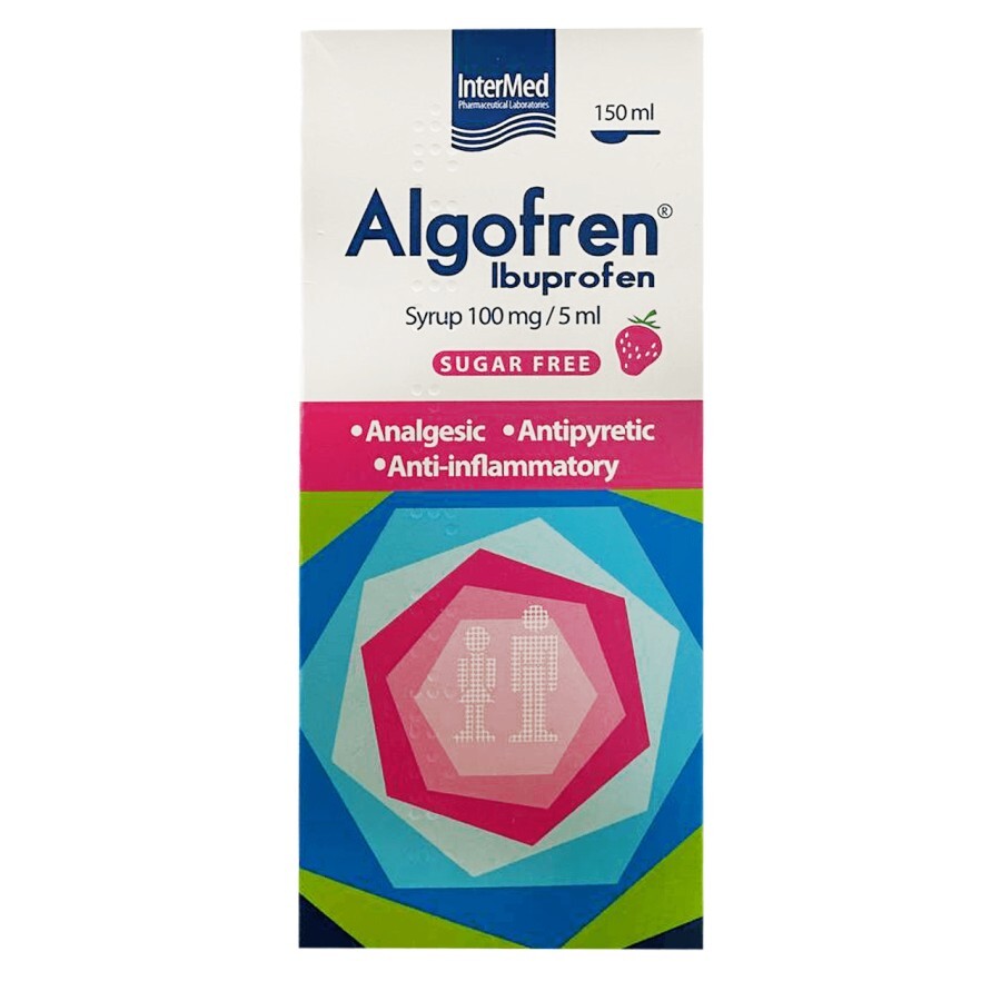 Algofren 100 мг/5 мл действ. вещество ибупрофен сироп 150 мл: цены и характеристики