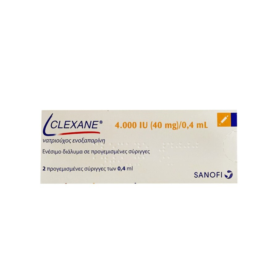 Clexane (Клексан) 4000 MO шприц-доза №2: ціни та характеристики