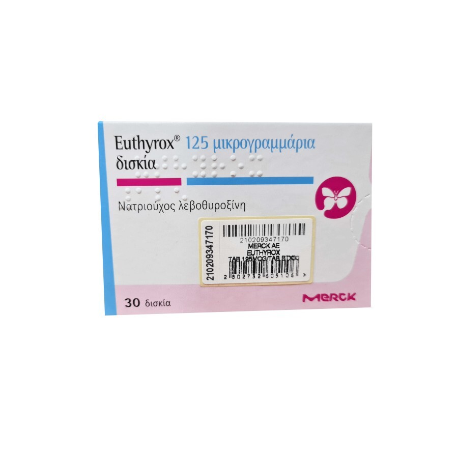 Euthyrox (Еутирокс) действ. вещество левотироксин 125 мг табл. №30: цены и характеристики