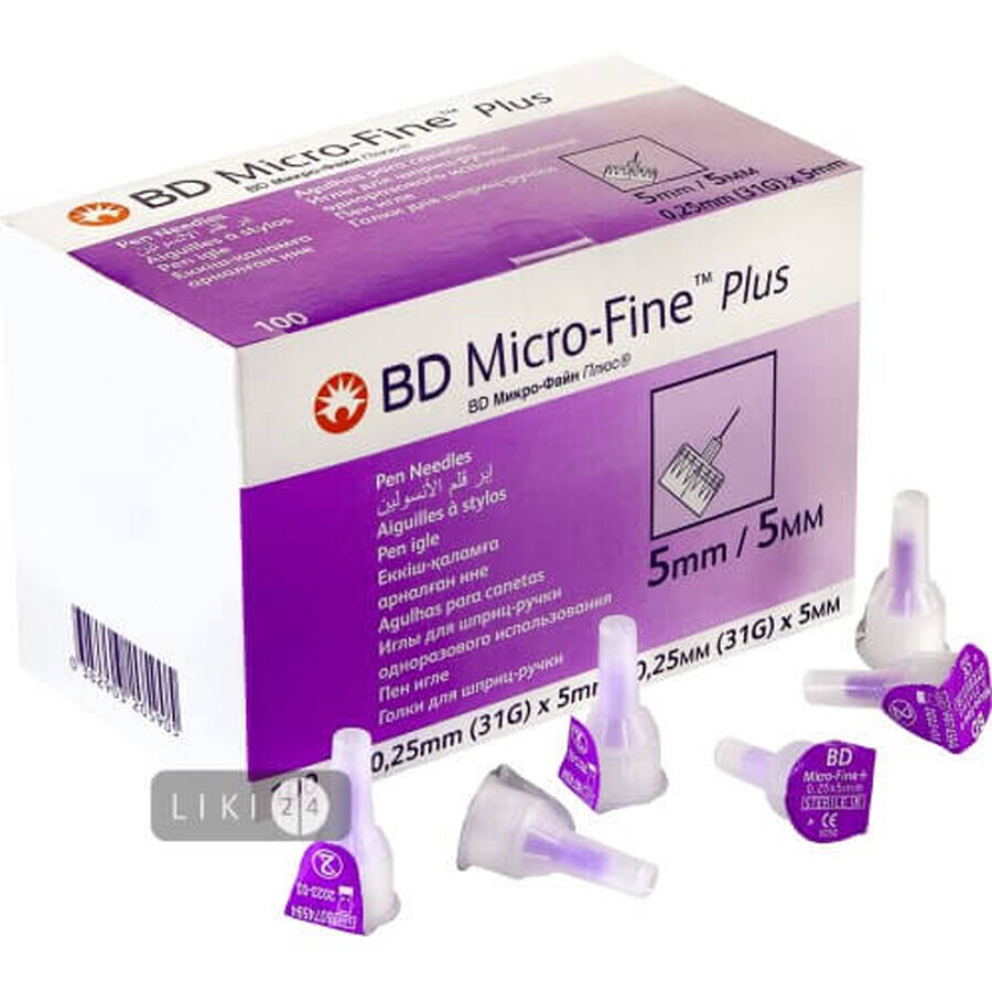 Голка для шприц-ручки BD Micro-Fine Plus 31G 0,25 х 5мм №20: ціни та характеристики