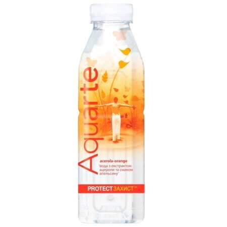 Вода Aquarte Protect з екстрактом ацероли і смаком апельсина 500 мл