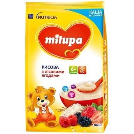 Молочна каша Milupa Рисова з лісовими ягодами, 210 г