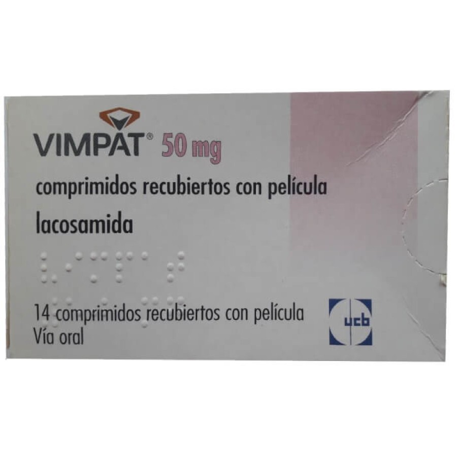 Vimpat Вімпат (лакосамід) табл. 50 мг №14 : ціни та характеристики