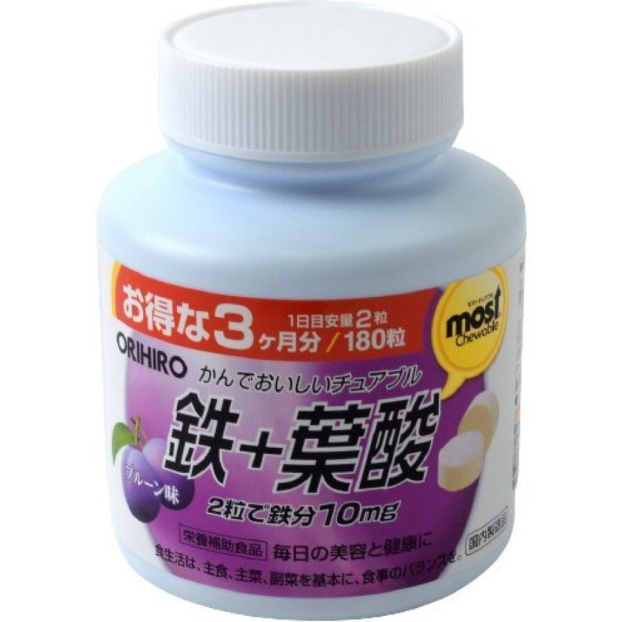Витамины Orihiro Железо 180 жевательных таблеток: цены и характеристики