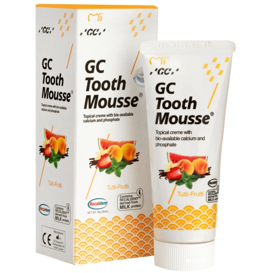 Крем для зубiв GC Tooth Mousse Tutti-Frutti, 35 мл: ціни та характеристики