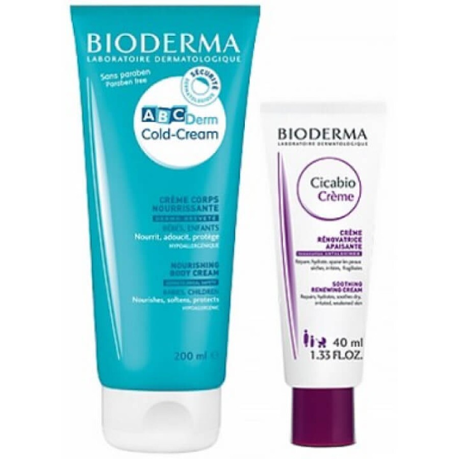 Набор Bioderma АВСDerm Колд-крем для тела питательный 200 мл + Cикабио Крем для кожи восстанавливающий и регенерирующий 40 мл: цены и характеристики