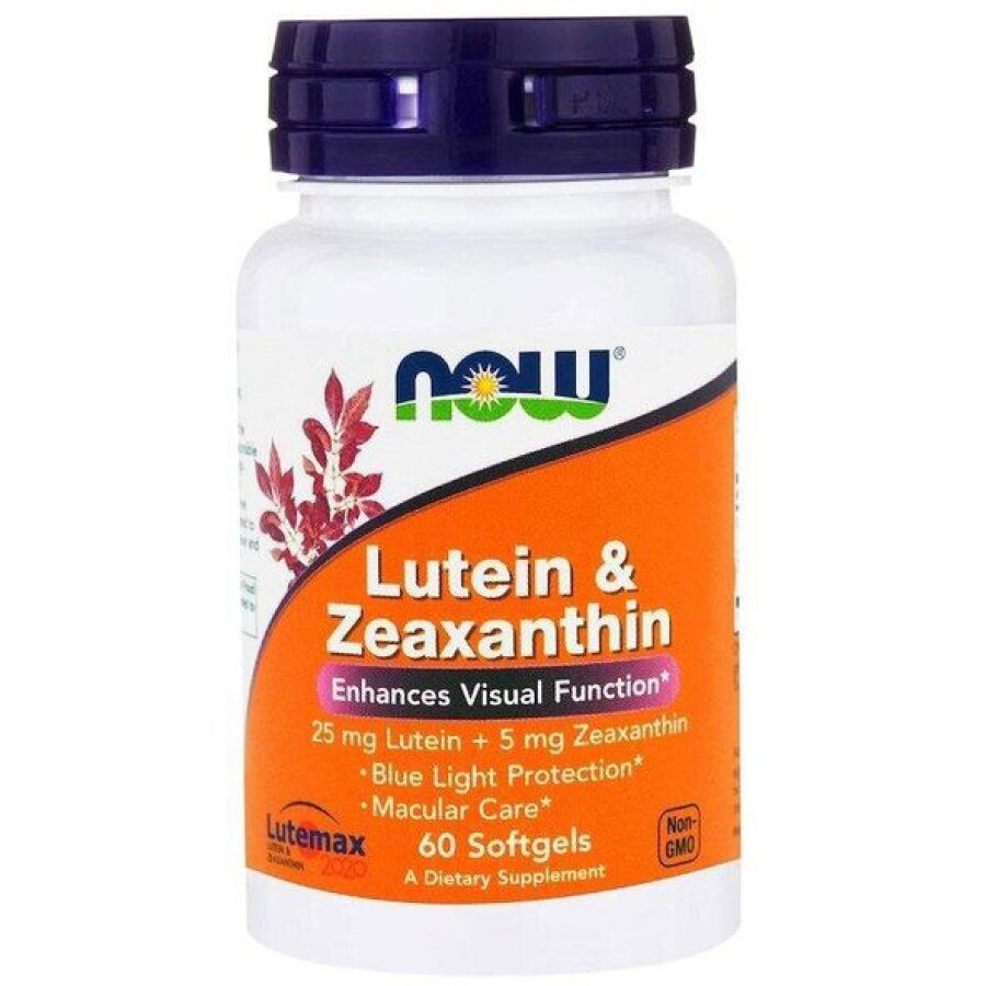 Добавка для зрения и здоровья глаз NOW Foods Lutein and Zeaxanthin 60 мягких капсул: цены и характеристики