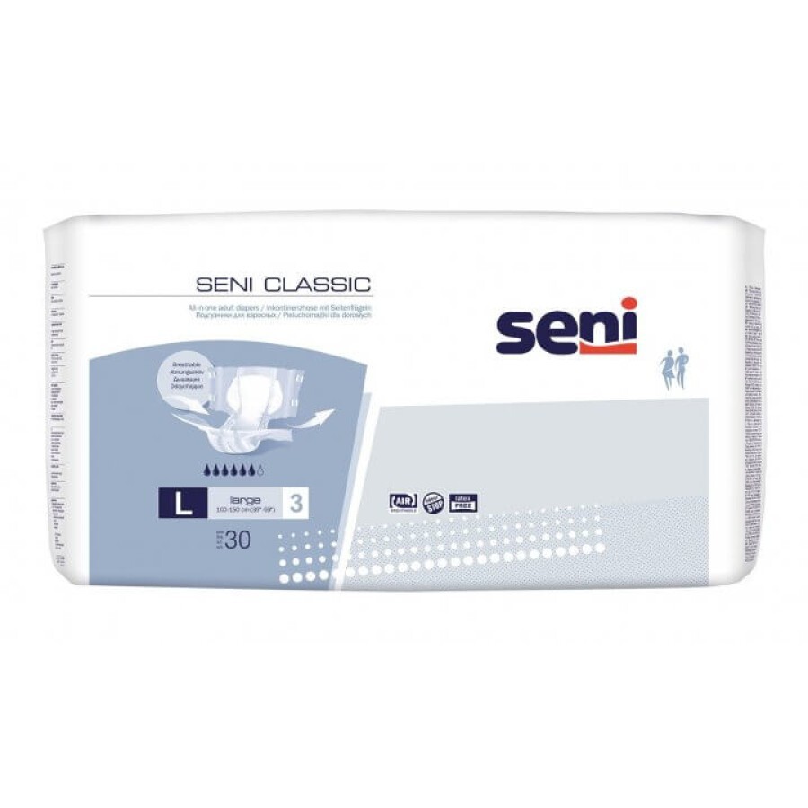 Подгузники для взрослых Seni Classic Large, 30 шт: цены и характеристики