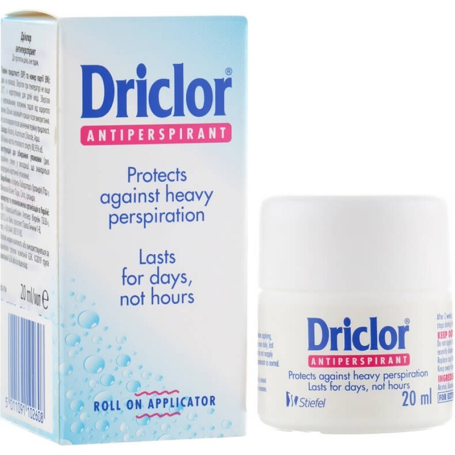 Дезодорант-антиперспирант Driclor от повышенного потоотделения, 20 мл: цены и характеристики