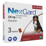 Таблетки от блох и клещей для собак NexGard весом от 25 до 50 кг 3 шт