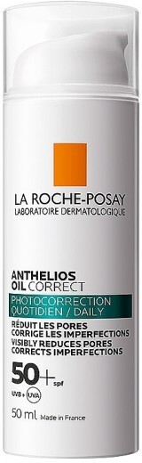 Солнцезащитный корректирующий гель крем La Roche-Posay Anthelios Oil Correct SPF50+ для ежедневного ухода за проблемной кожей лица, 50 мл