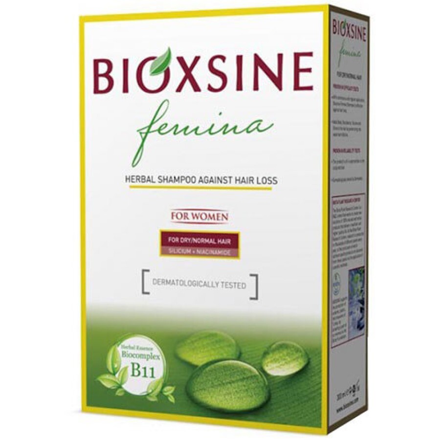 Шампунь Bioxsine Femina проти випадіння для сухого та нормального волосся, 300 мл: ціни та характеристики