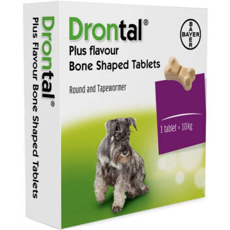Таблетка від глистів Дронтал Плюс зі смаком м'яса для собак 1 шт: ціни та характеристики