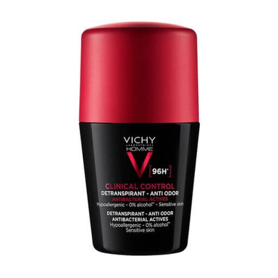 Кульковий антиперспірант Vichy Homme Clinical Control для чоловіків проти надмірного потовиділення та запаху 96 годин захисту 50 мл: ціни та характеристики