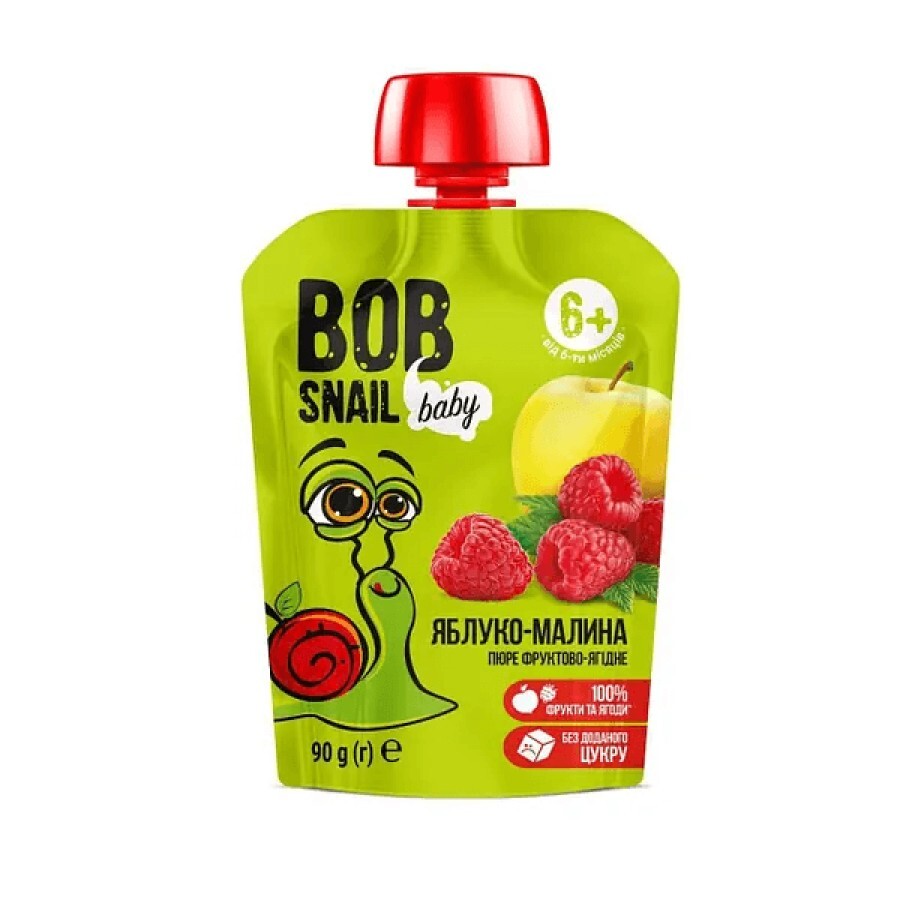 Пюре Bob Snail Яблуко-малина 90 г: ціни та характеристики