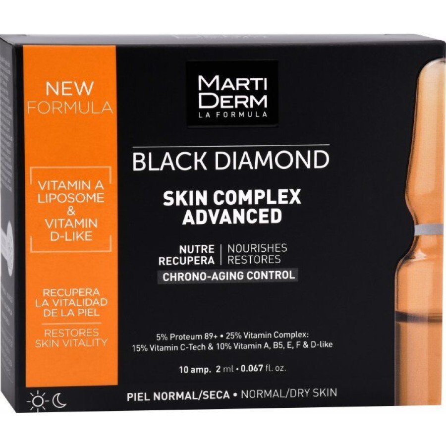Сыроватка для лица MartiDerm Black Diamond Skin Complex Advanced ампулы 2 мл 10 шт: цены и характеристики