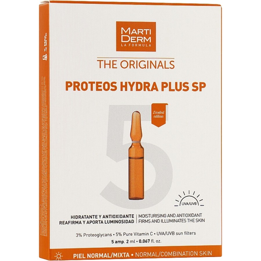 Солнцезащитные ампулы MartiDerm The Originals Proteos Hydra Plus SP 2 мл 5 шт: цены и характеристики