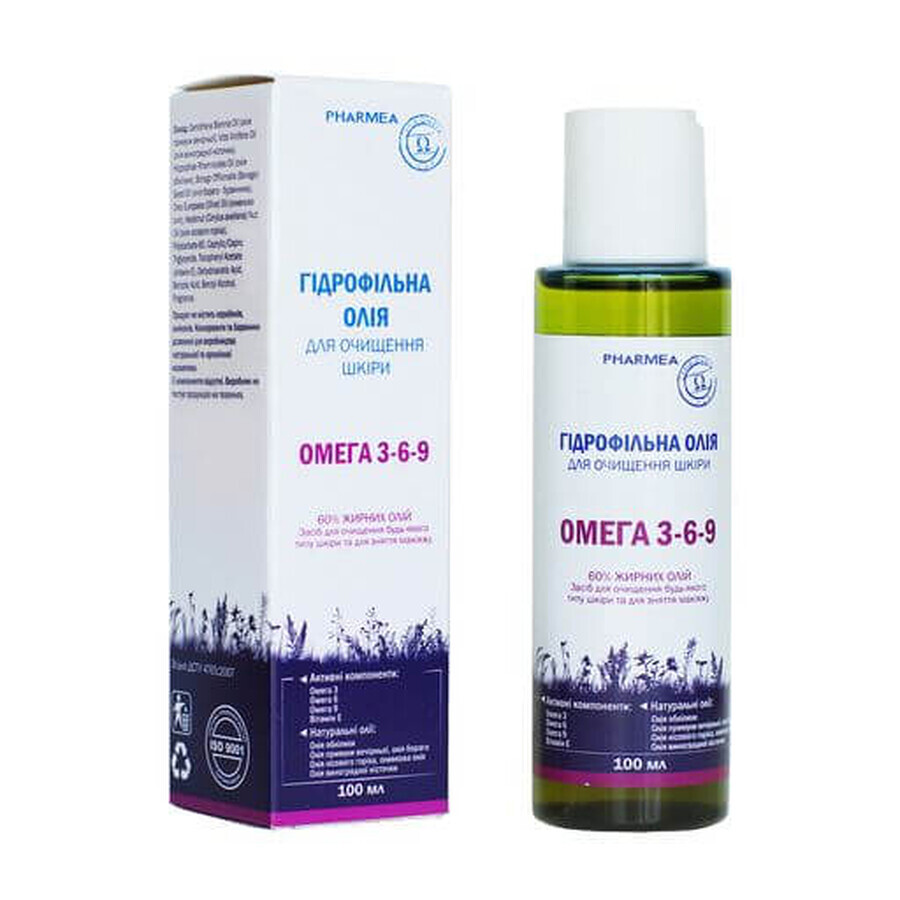 Олія гідрофільна Pharmea Омега 3-6-9 для очищення шкіри, 100 мл: ціни та характеристики