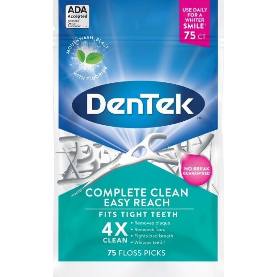 Флос-зубочистки DenTek Комплексне очищення Задні зуби, 75 шт: ціни та характеристики
