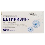 Цетиризин-Астрафарм табл. в/о 10мг №20 Solution Pharm (Астрафарм): ціни та характеристики