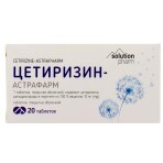 Цетиризин-Астрафарм табл. в/о 10мг №20 Solution Pharm (Астрафарм): ціни та характеристики