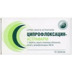 Ципрофлоксацин-Астрафарм табл. в/плівк. обол. 500 мг блістер №10: ціни та характеристики