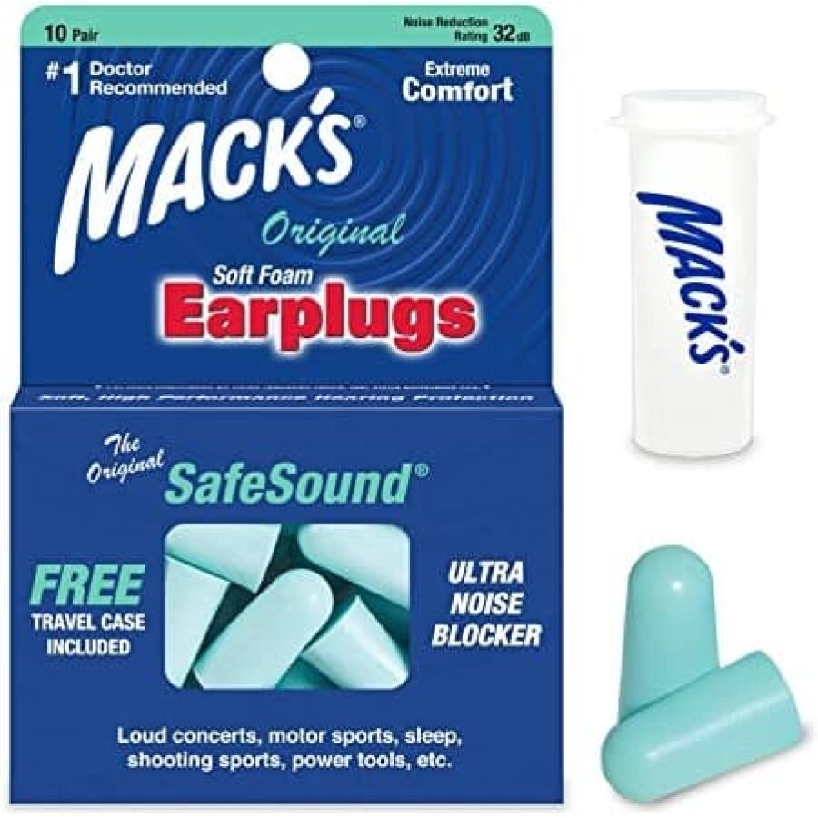 Беруши Mack's Soft Foam Earplugs Original SafeSound из пенопропилена 10 пар: цены и характеристики