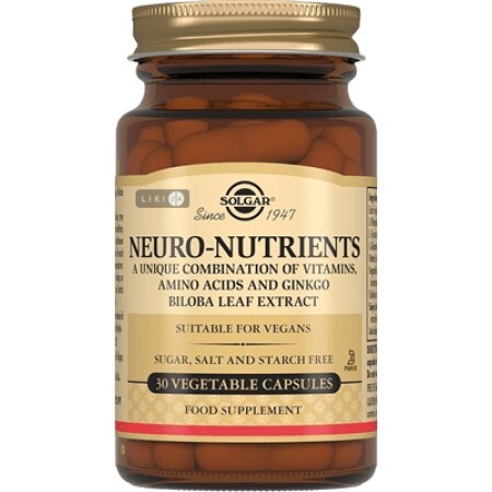 Нейронутрієнти для мозку, Neuro Nutrients, Solgar, 30 вегетаріанських капсул