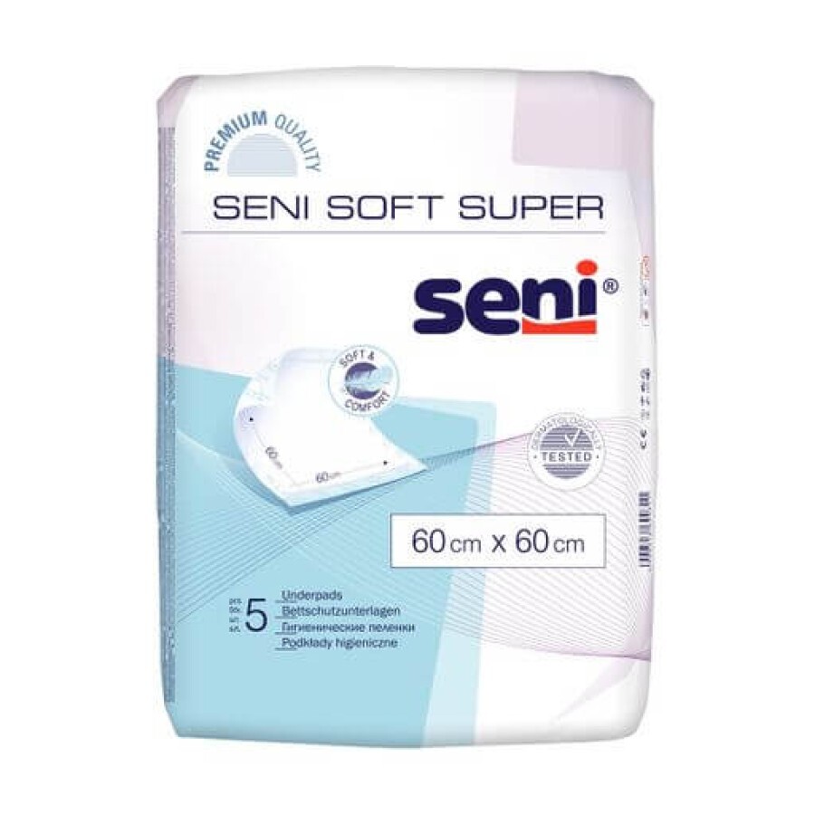 Пелюшки гігієнічні Seni Soft Super 60 см х 60 см №5: ціни та характеристики