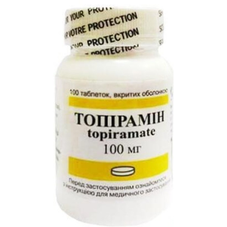 Топірамін табл. в/о 100 мг фл. №100: ціни та характеристики