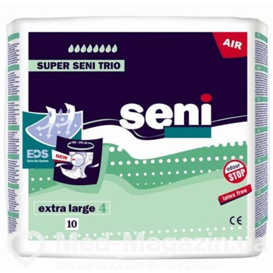 Подгузники для взрослых Seni Super Air Trio Extra Large 10 шт: цены и характеристики