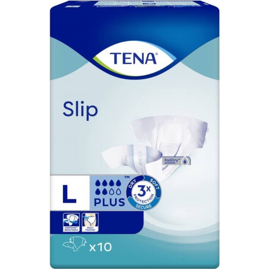 Подгузники для взрослых Tena Slip Plus Large 10 шт: цены и характеристики