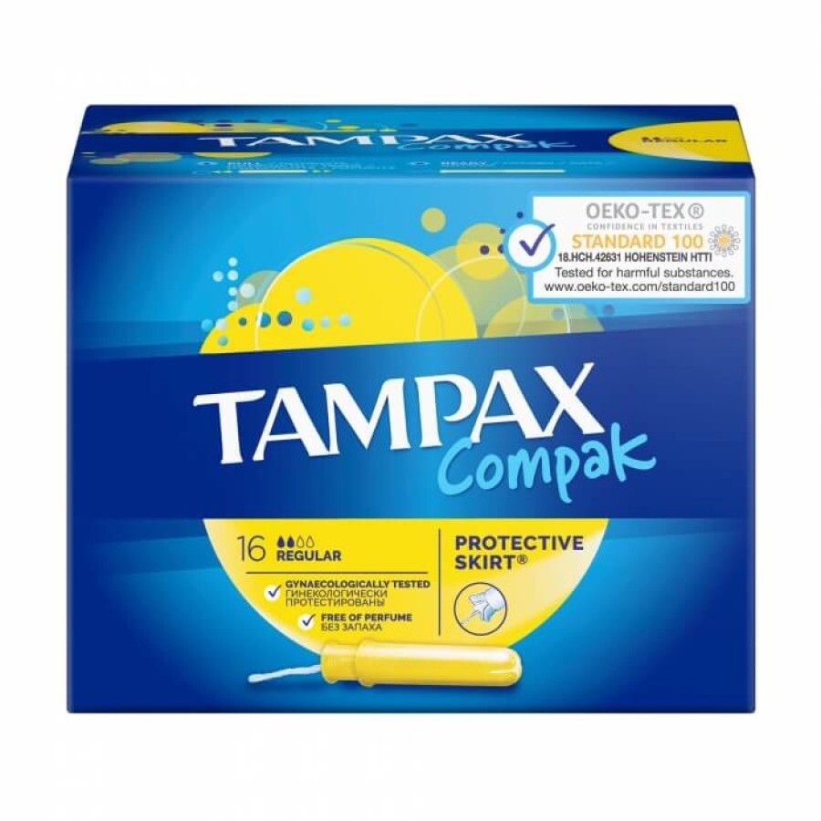 Тампоны Tampax Compak Regular Duo c аппликатором 16 шт : цены и характеристики