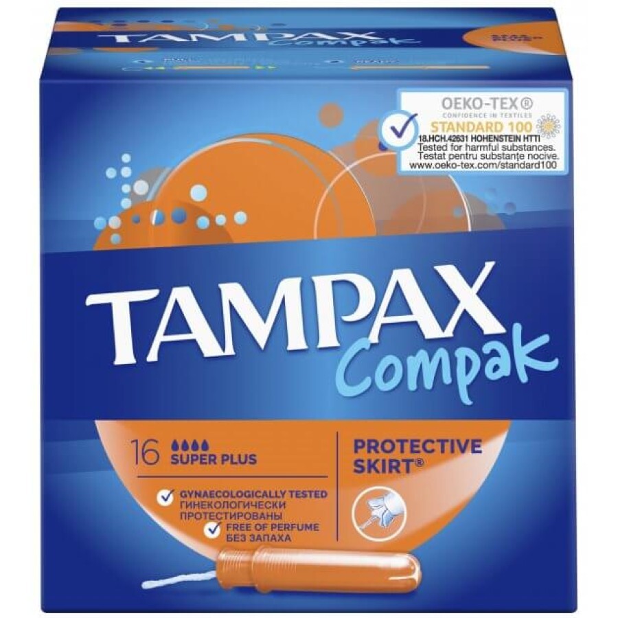 Тампони Tampax Compak Super Plus з аплікатором 16 шт : ціни та характеристики