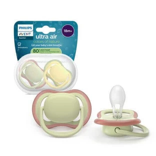 Philips Avent Ultra Air Pacifier Пустышка, желтая/зеленая, 18 месяцев+, SCF349/50, 2 штуки, Philips