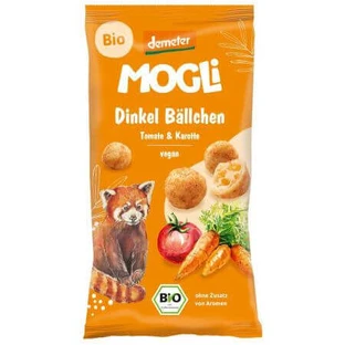 Органічні хрусткі кульки з полби з помідорами та морквою, 40 г, Mogli