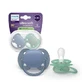 Philips Avent Ultra Soft Pacifier Philips Avent Ultra Soft Pacifier, синий/зеленый, 6-18 месяцев, SCF091/42, 2 штуки, Philips