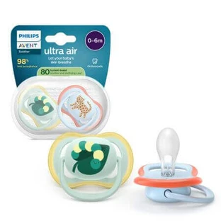 Пустушка Ultra Air, тигр/жаба, 0-6 місяців, SCF087/02, 2 шт, Philips Avent