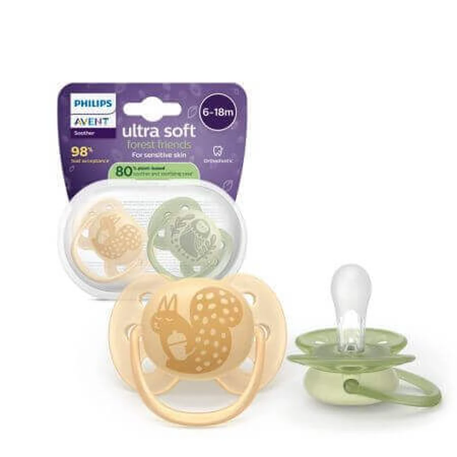 Ультрамягкая пустышка Philips Avent Ультрамягкая пустышка Philips Avent, Белка / Малыш, 6-18 месяцев, SCF091/46, 2 штуки, Philips: цены и характеристики