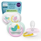 Пустушка Ultra Air, папуга/кришечка, 0-6 місяців, SCF080/24, 2 шт, Philips Avent