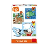 Набор из 3 пазлов Где живут животные, 2 года+, Dino Toys