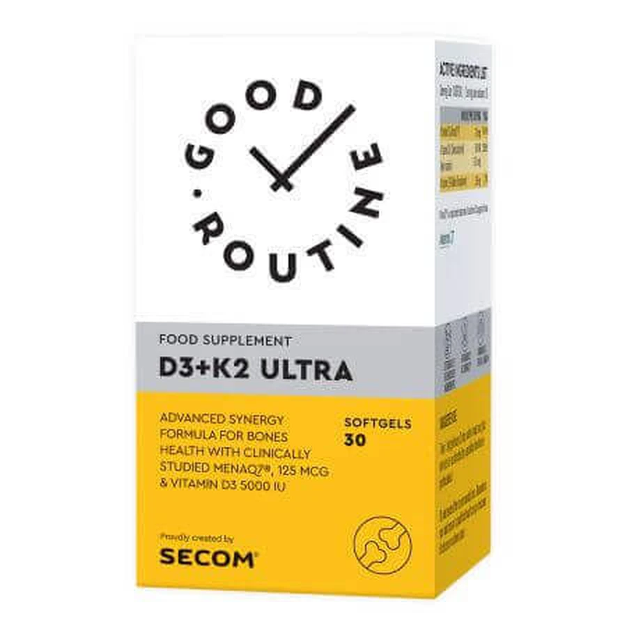 D3+K2 Ultra, 30 мягких гелевых капсул, Good Routine: цены и характеристики
