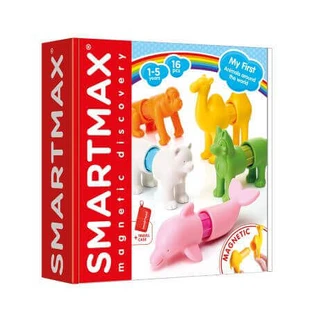 Магнитная игра Smart Max, Мои первые животные вокруг света, 12 месяцев+, 16 деталей, Умные игры