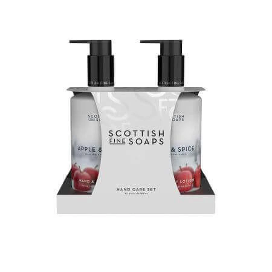 Набір для догляду за тілом та руками "Прянощі та яблуко", 2х300 мл, Scottish Fine Soaps: ціни та характеристики