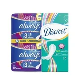 Platinum Ultra Night + Waterlily Впитывающее део Waterlily, 12 + 20 шт, Always & Descreet