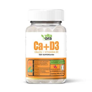 Ca+D3 Супер желе, малиновий смак, 120 желе, Vita Ora