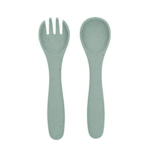 Набір силіконових виделок і ложок Platinum, Sage Green, Kikka Boo