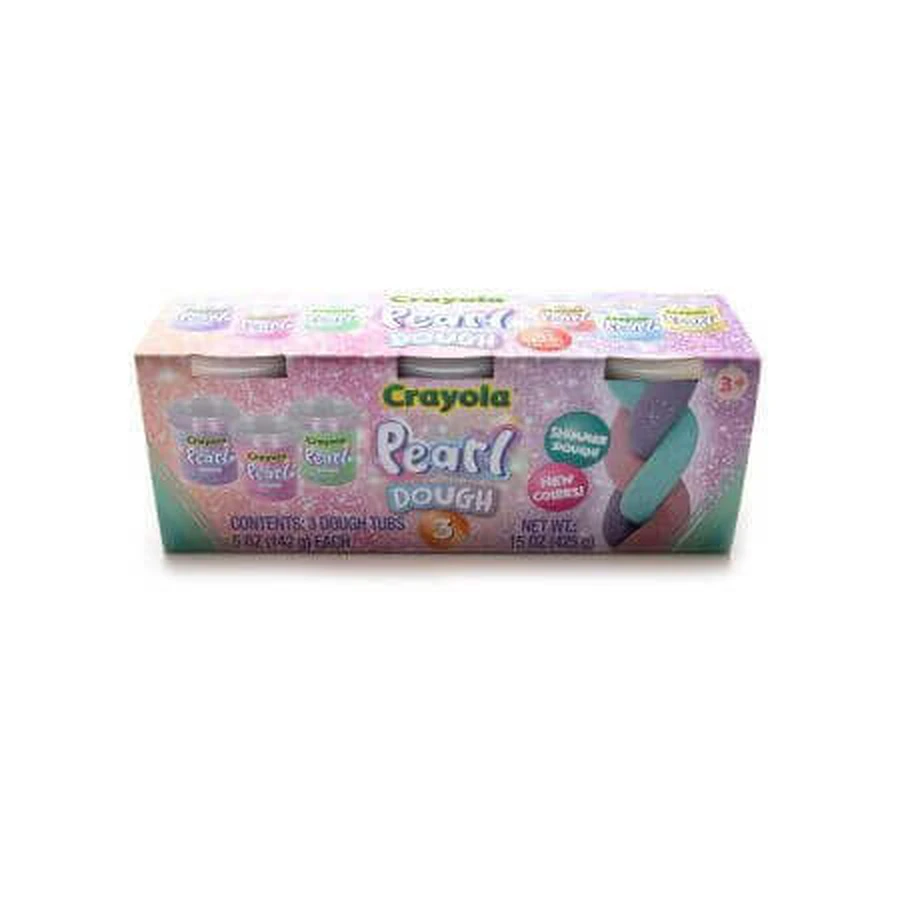 Перламутровая глина для лепки, 3 года+, 3 баночки, Crayola: цены и характеристики